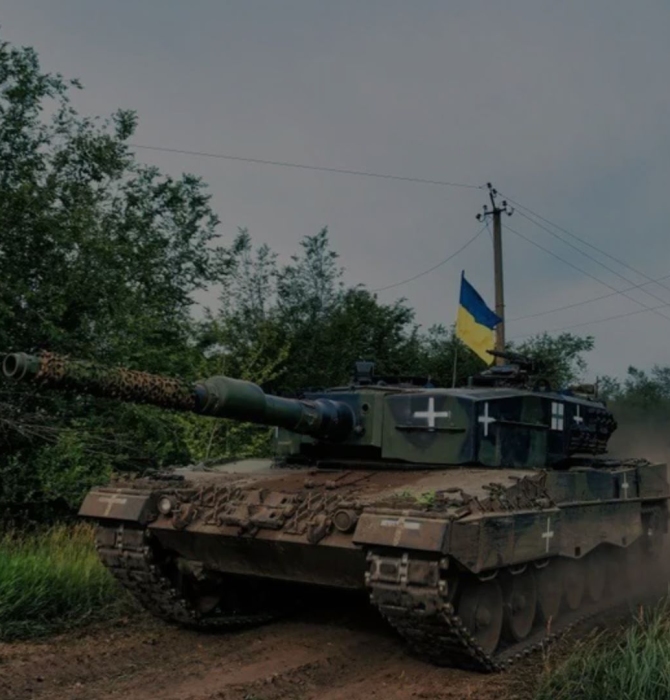 Photo of a Ukrainian Army Leopard 2 main battle tank.