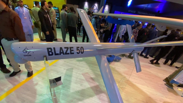 Photo of the GIDS Blaze 50 loitering munition.